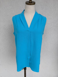 Renuar Women's Effortless Edge Top in ocean - women's blouse