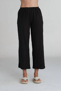 cut loose Crosshatch Vented Pant in black - women's pants