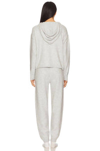 525 America Dahlia Hoodie in light heather gray - women's top - detail view
