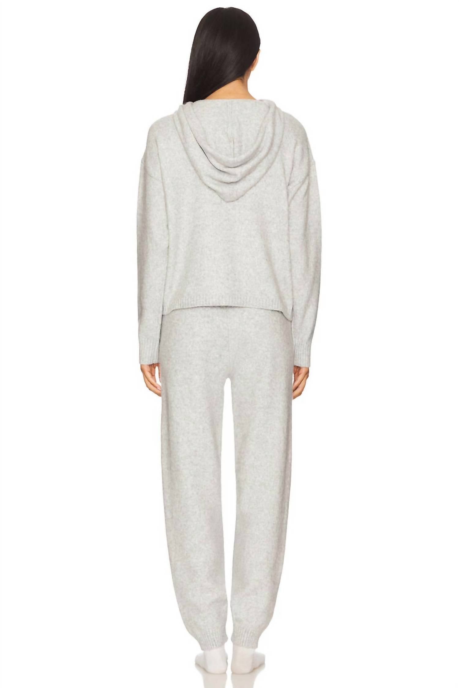 525 America Dahlia Hoodie in light heather gray - women's top - detail view