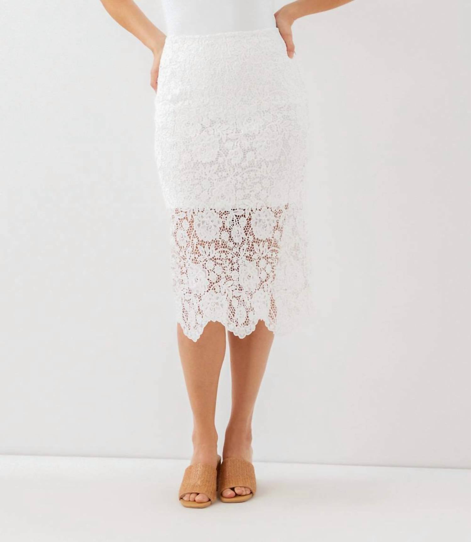 Karen Kane - Lace Midi Pencil Skirt