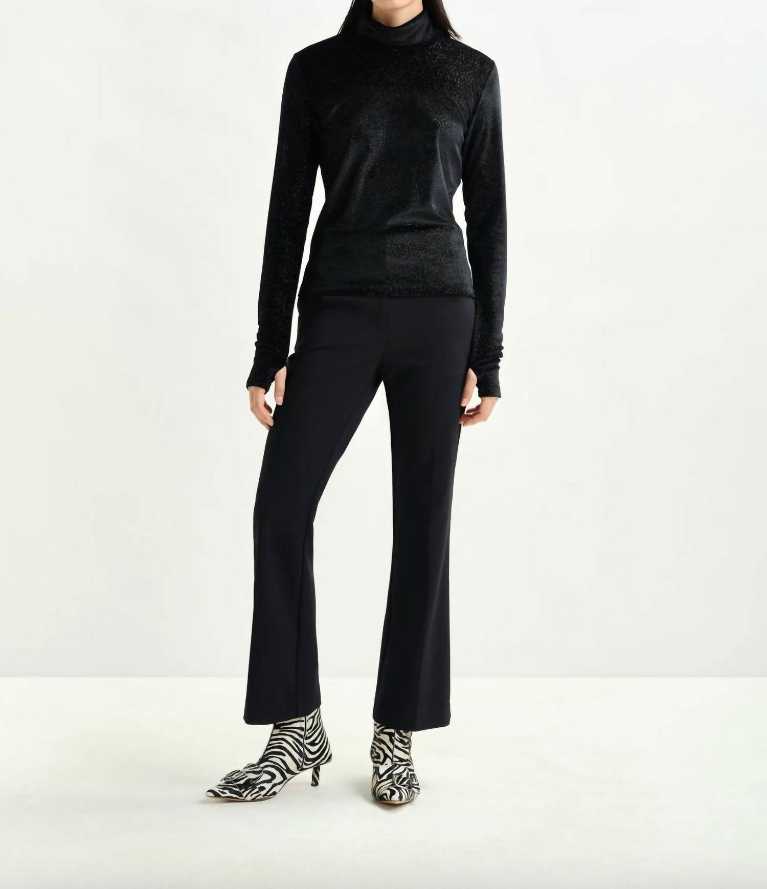 ESSENTIEL ANTWERP Ibell Rhinestone Tap Pants in black - women's pants - view 4