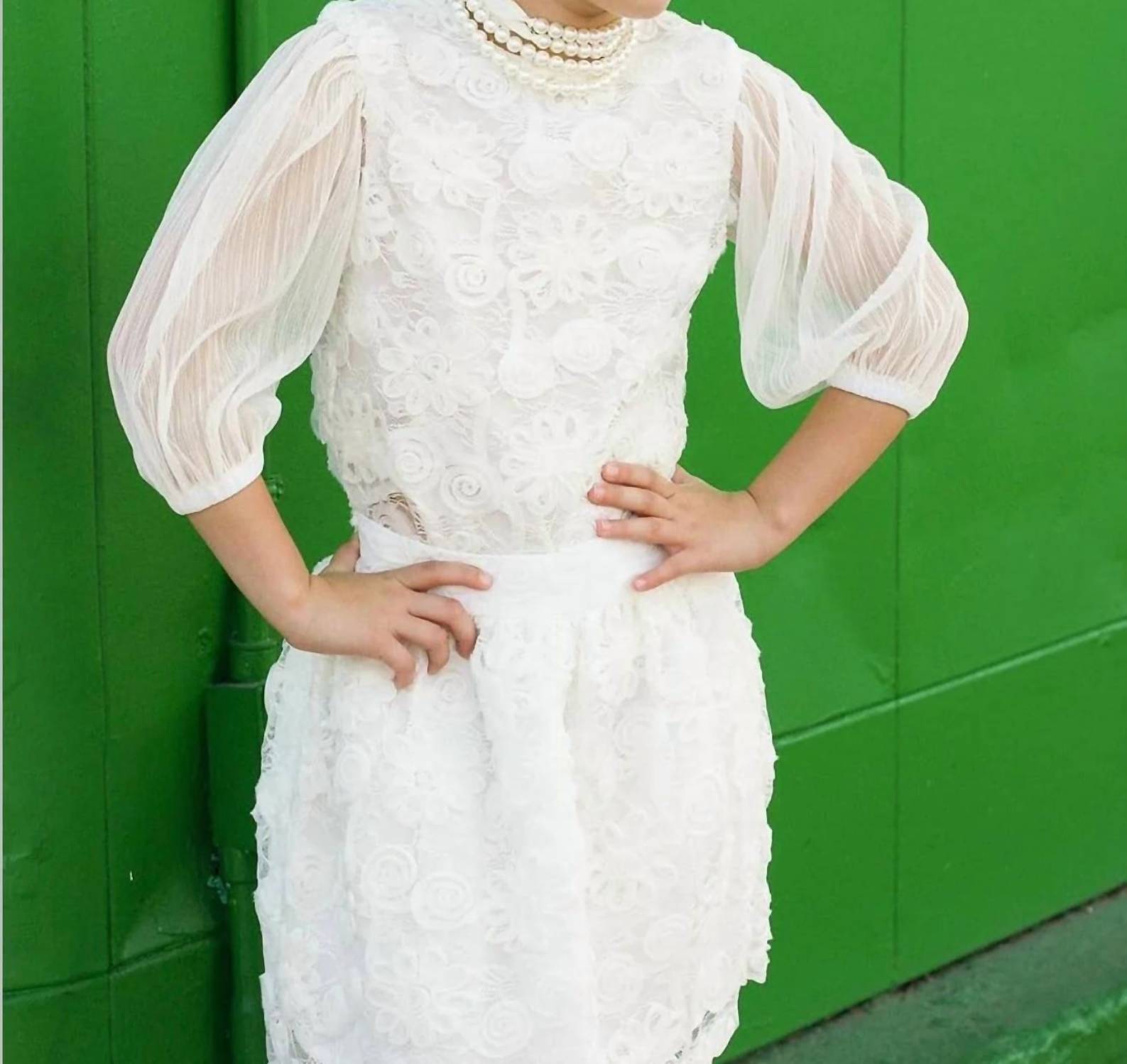 Mademoiselle Charlotte - Kid's Sheer Flower Top