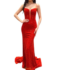 Sherri Hill - Velvet Sequin Prom Dress With Pearl Embellishments
