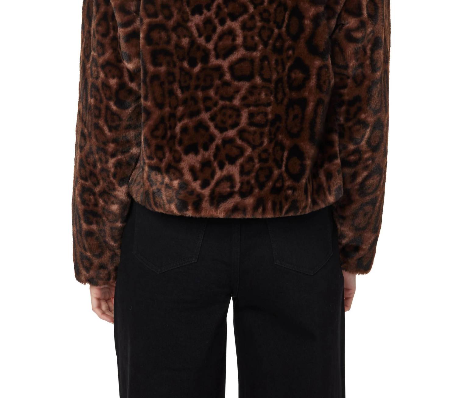 Habitual Faux Fur Leopard Jacket in brown - item - detail view