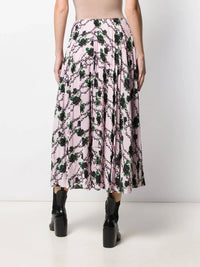 Valentino - Print Silk Pleated Skirt