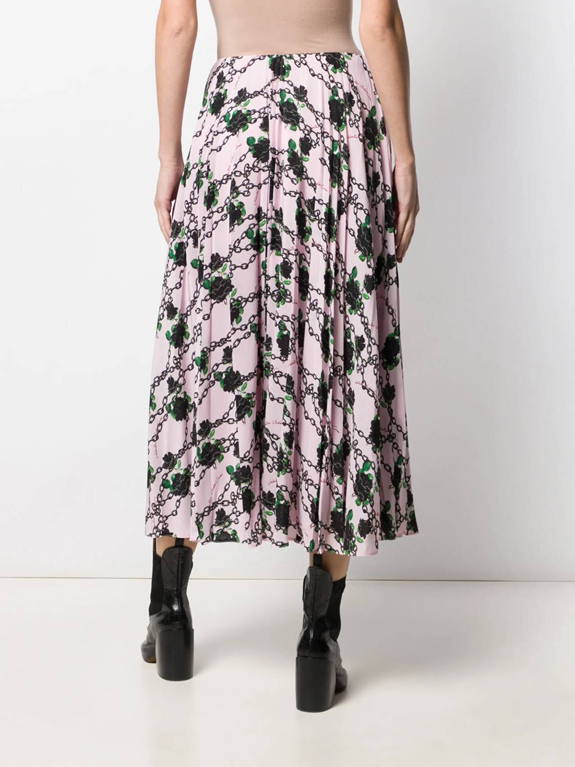Valentino - Print Silk Pleated Skirt