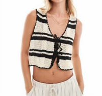 Elan - Crochet Vest Tie Top