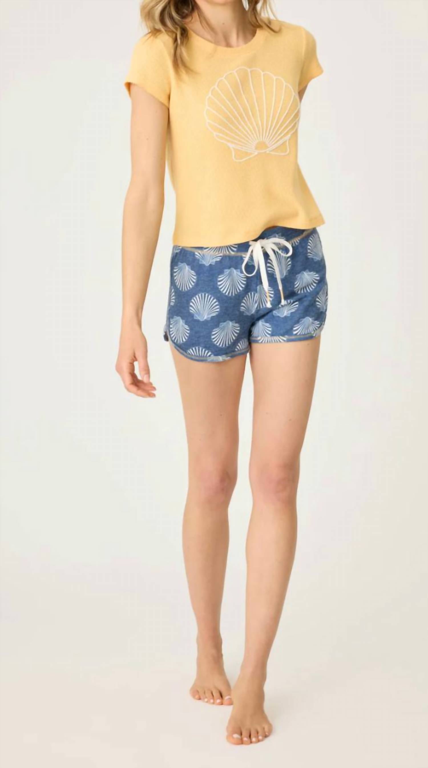 PJ Salvage Maritime Lounge Shell Shorts in navy - women's shorts