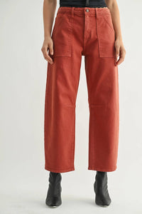 Just Black Denim - Utility Seamed Barrel Jean