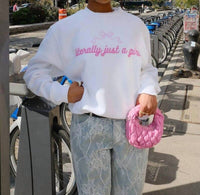Mure + Grand - Literally Just A Girl Bow Sweatshirt
