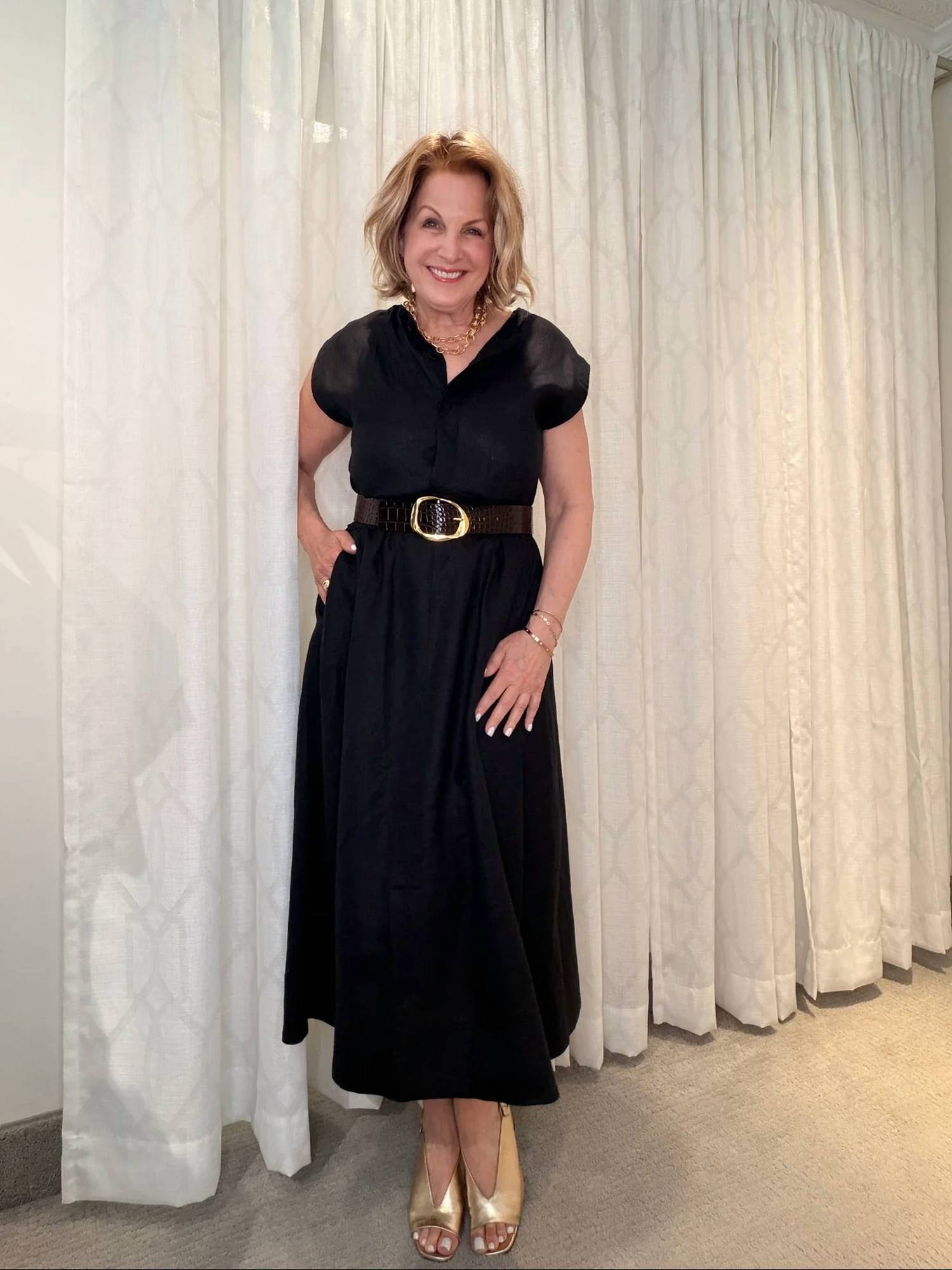 Meimeij - Linen With Flared Skirt Dress