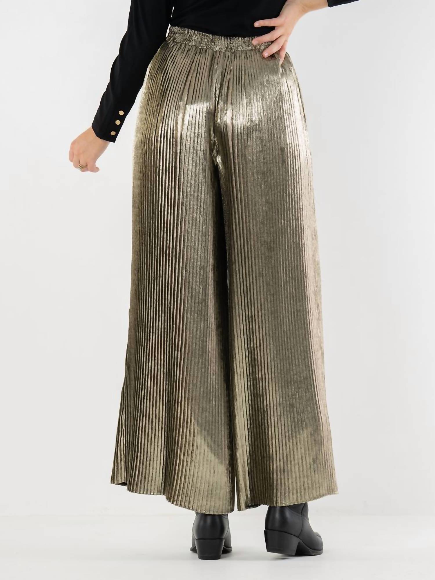 Emily Mccarthy - Pleated Metallic Pant