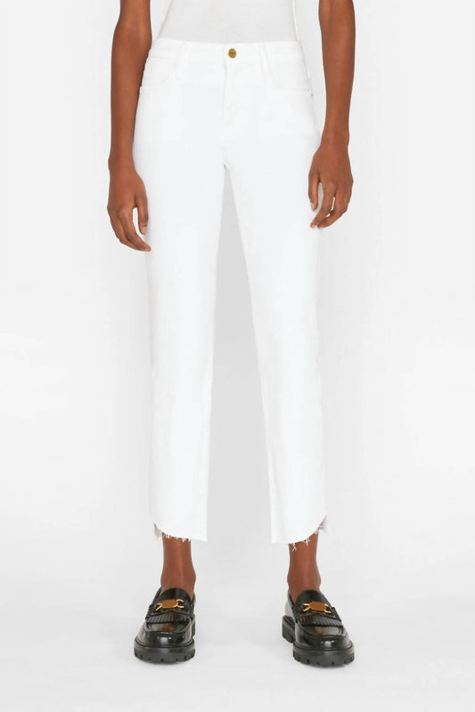 Frame - Le High Straight Cascade Raw Hem Jeans