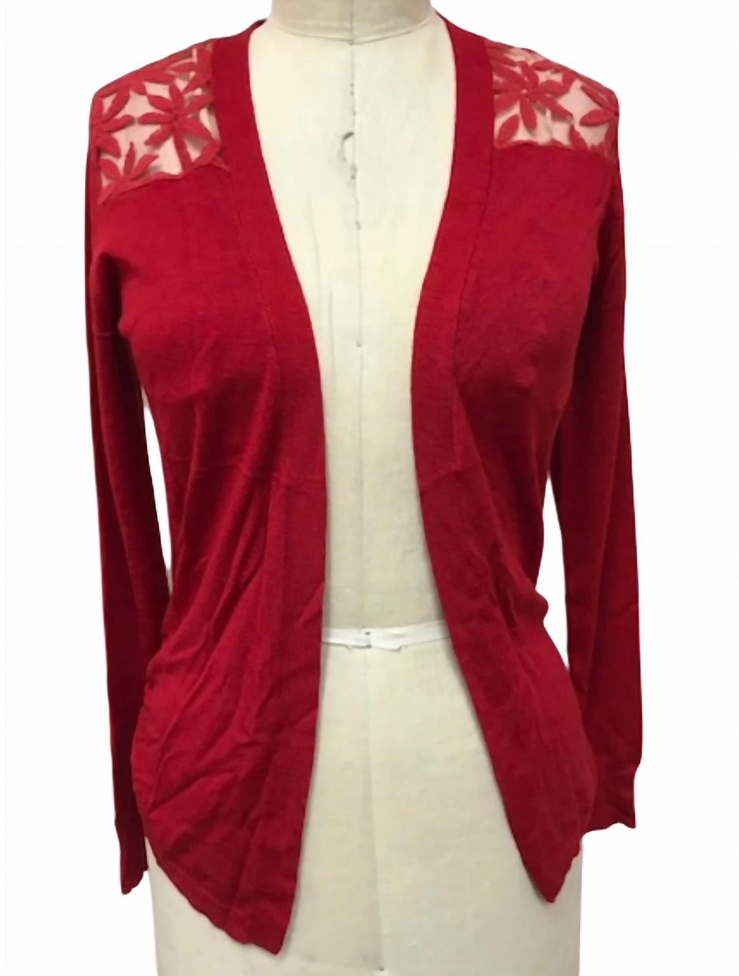 Papillon - Lace Back Long Sleeve Waterfall Cardigan
