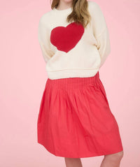Blu Pepper - Heart Jacquard Crew Neck Knit Pullover Sweater
