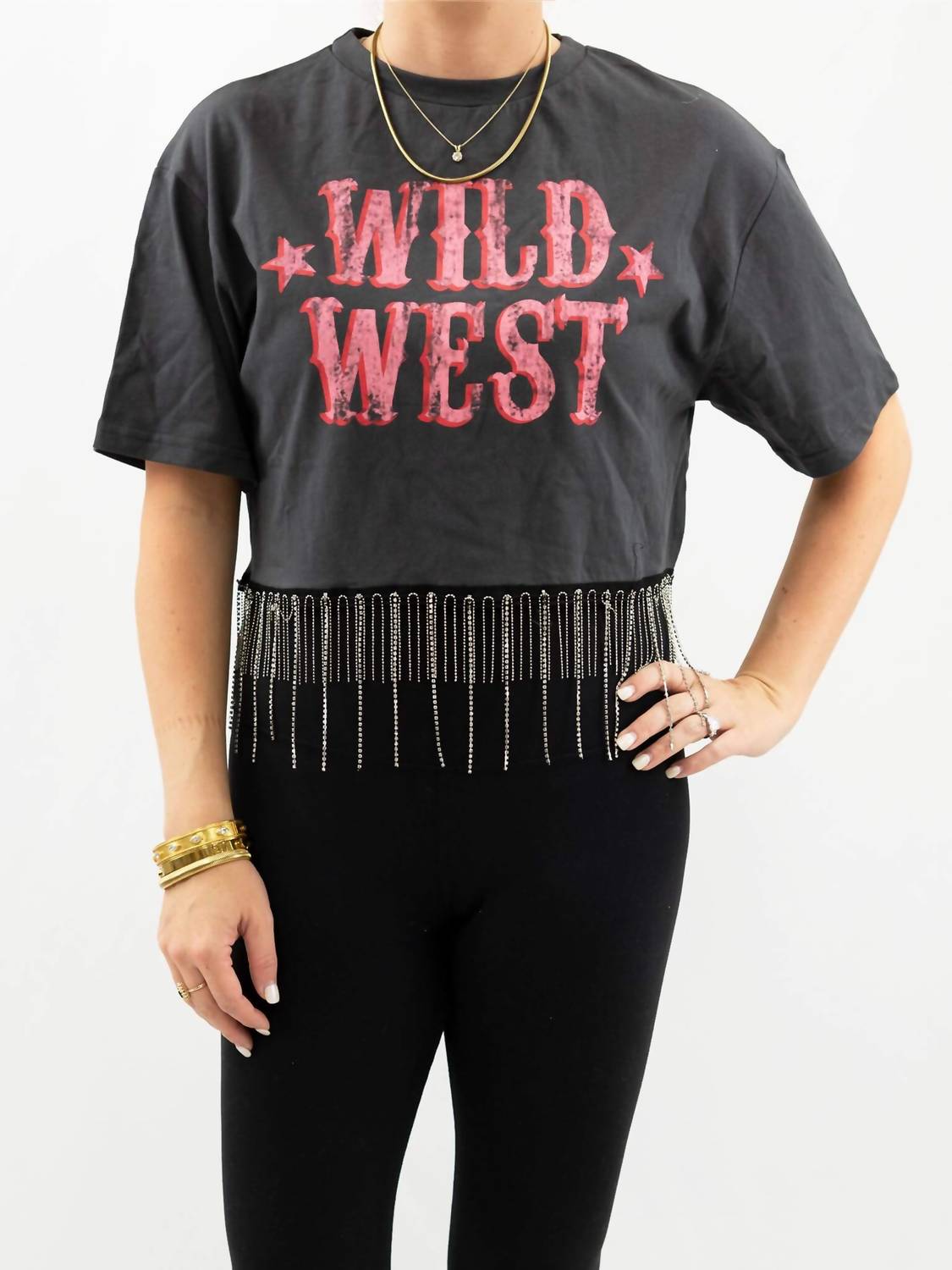 Polagram - Wild West Rhinestone Crop Top