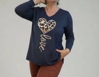 Made In Italy - Wild Love Fleece V-Neck Tee