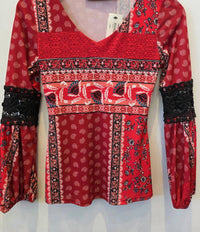 Vava - Women's Mixed Paisley And Floral Print Top