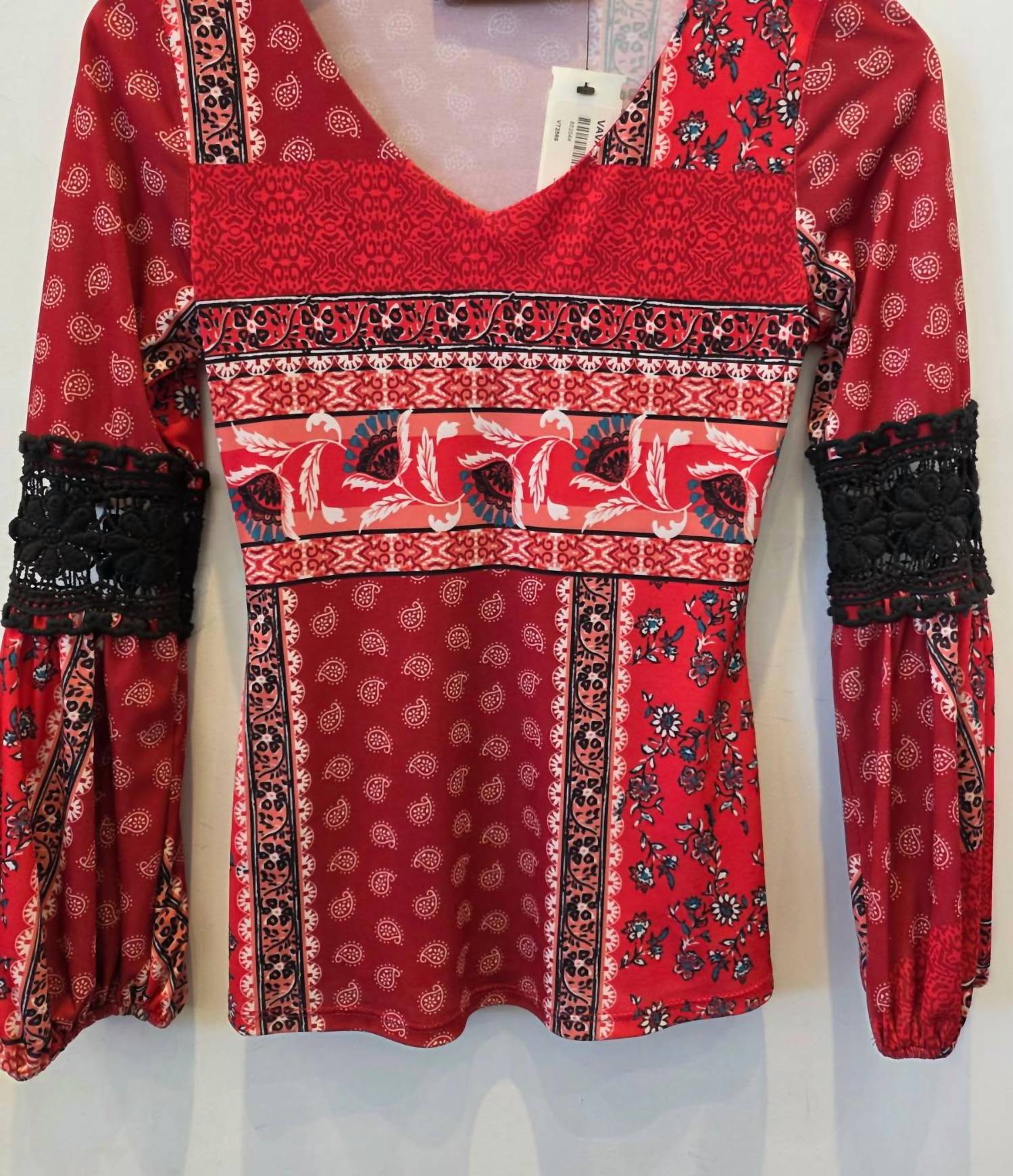 Vava - Women's Mixed Paisley And Floral Print Top