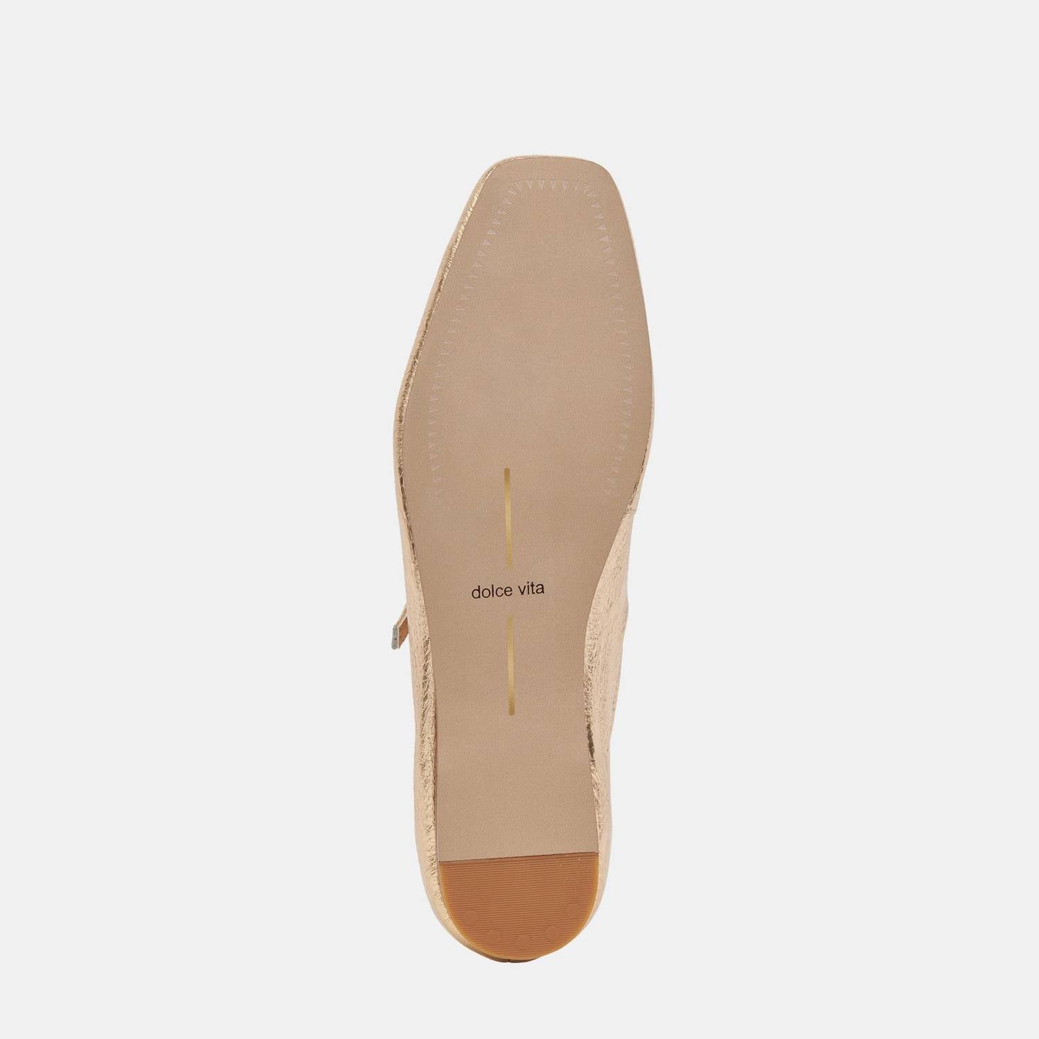 Dolce Vita Women's Reyes Mary Jane Ballet Flats in gold distressed leather - women's flats - view 9