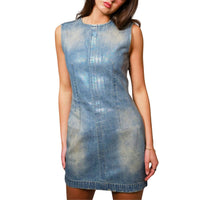 Blue B - Dirty Halo Coated Denim Mini Dress
