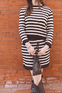 Maria Pavan - Striped Scallop Hem Mini Skirt