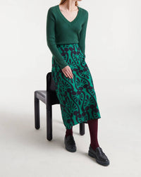 Compania Fantastica Deep V-neck Sweater in green - women's sweater - view 5
