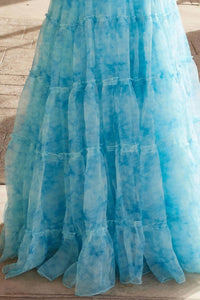 Babyfox - Truly Extraordinary Chiffon Print A-line Gown