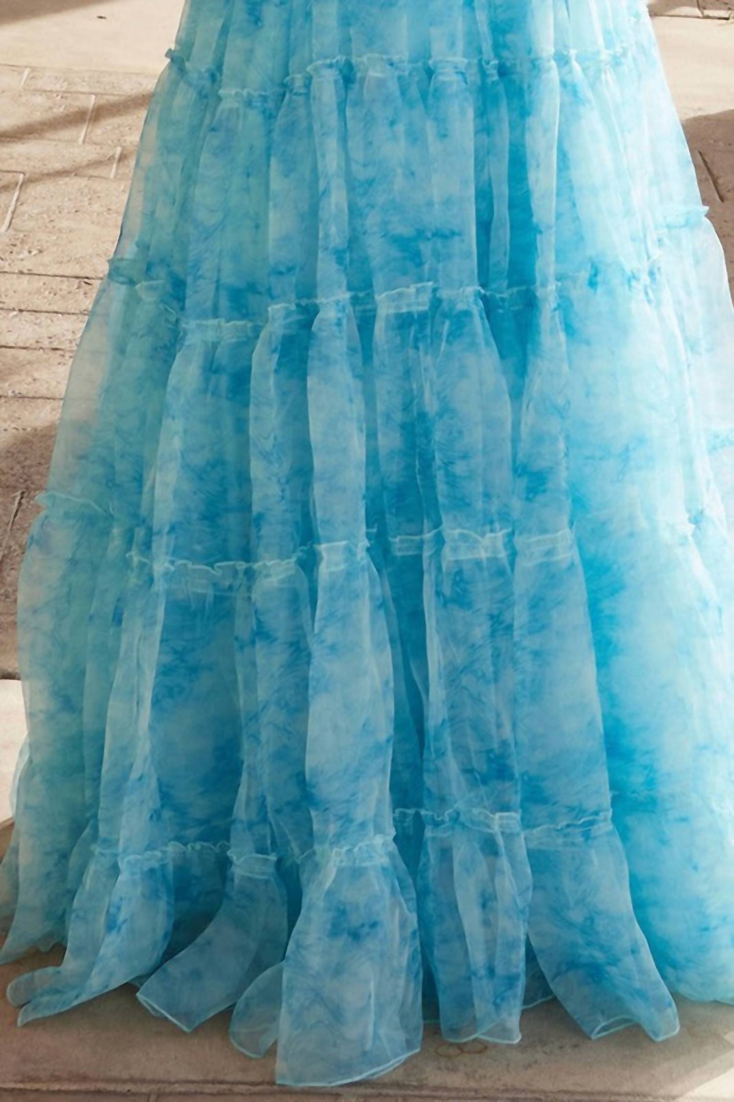 Babyfox - Truly Extraordinary Chiffon Print A-line Gown