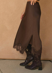 Dress Forum - The Dulce Detail Satin Midi Skirt