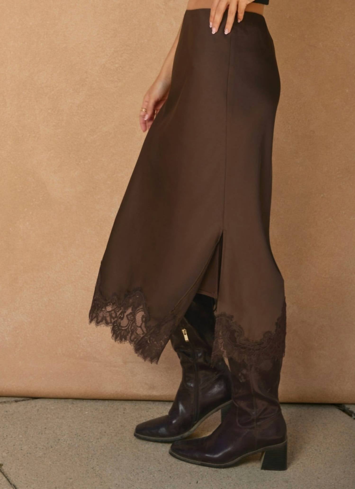 Dress Forum - The Dulce Detail Satin Midi Skirt