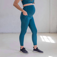 Senita Athletics Lux Maternity Leggings in blue - women's pants - alternate view