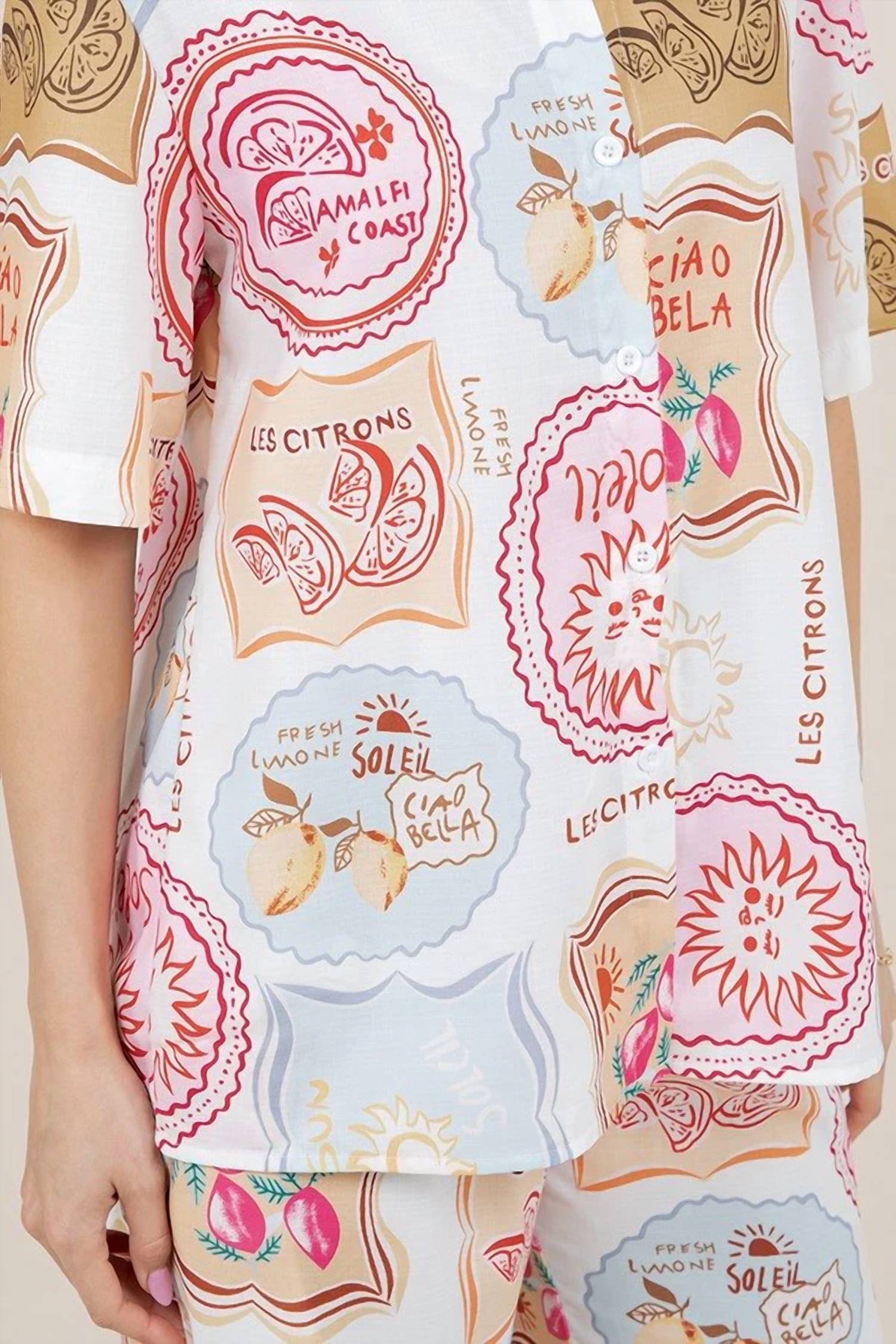 Sundayup - Stamp My Passport Top & Pant Set