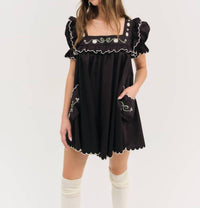 for Love & Lemons Tea Time Baby Doll Dress in black - women's dress