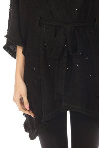 Joseph Ribkoff - Sequined Bouclé Belted Cover Up