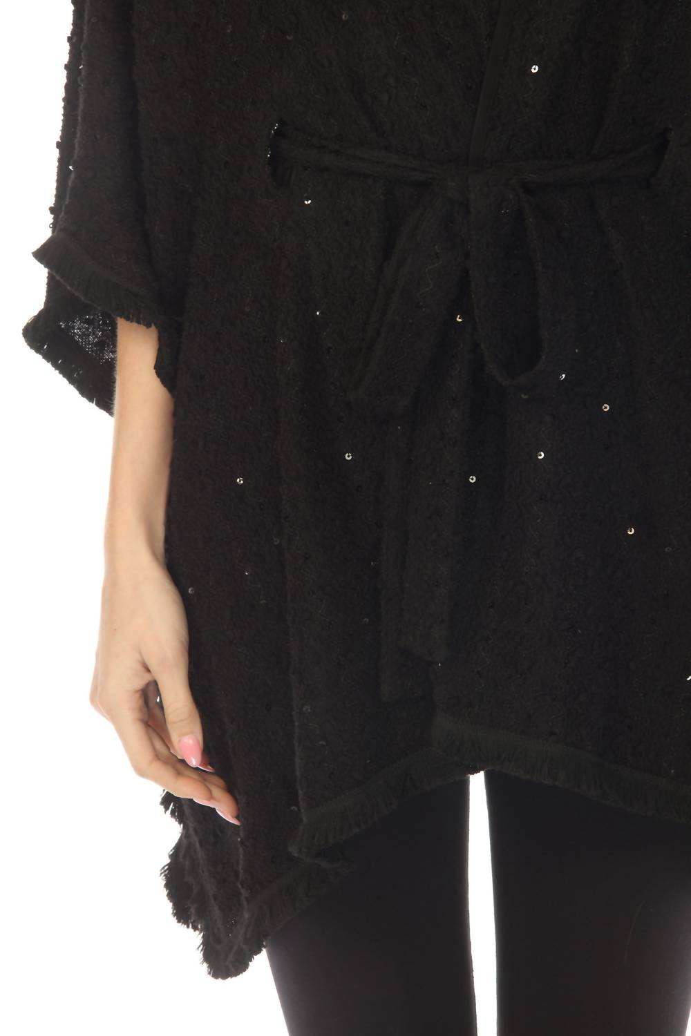 Joseph Ribkoff - Sequined Bouclé Belted Cover Up