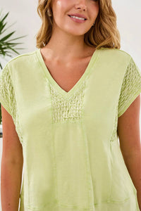 Tribal - Cap Sleeve V-Neck Top