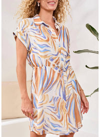 Tribal - Lisa Lined Shirt Dress With Waist Drawcord