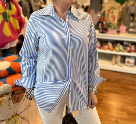 Ravel - Scope Stripe Button-Up Top