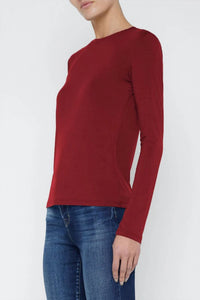 L'Agence TESS LONG SLEEVE SHIRT in syrah - women's long sleeve top - alternate view