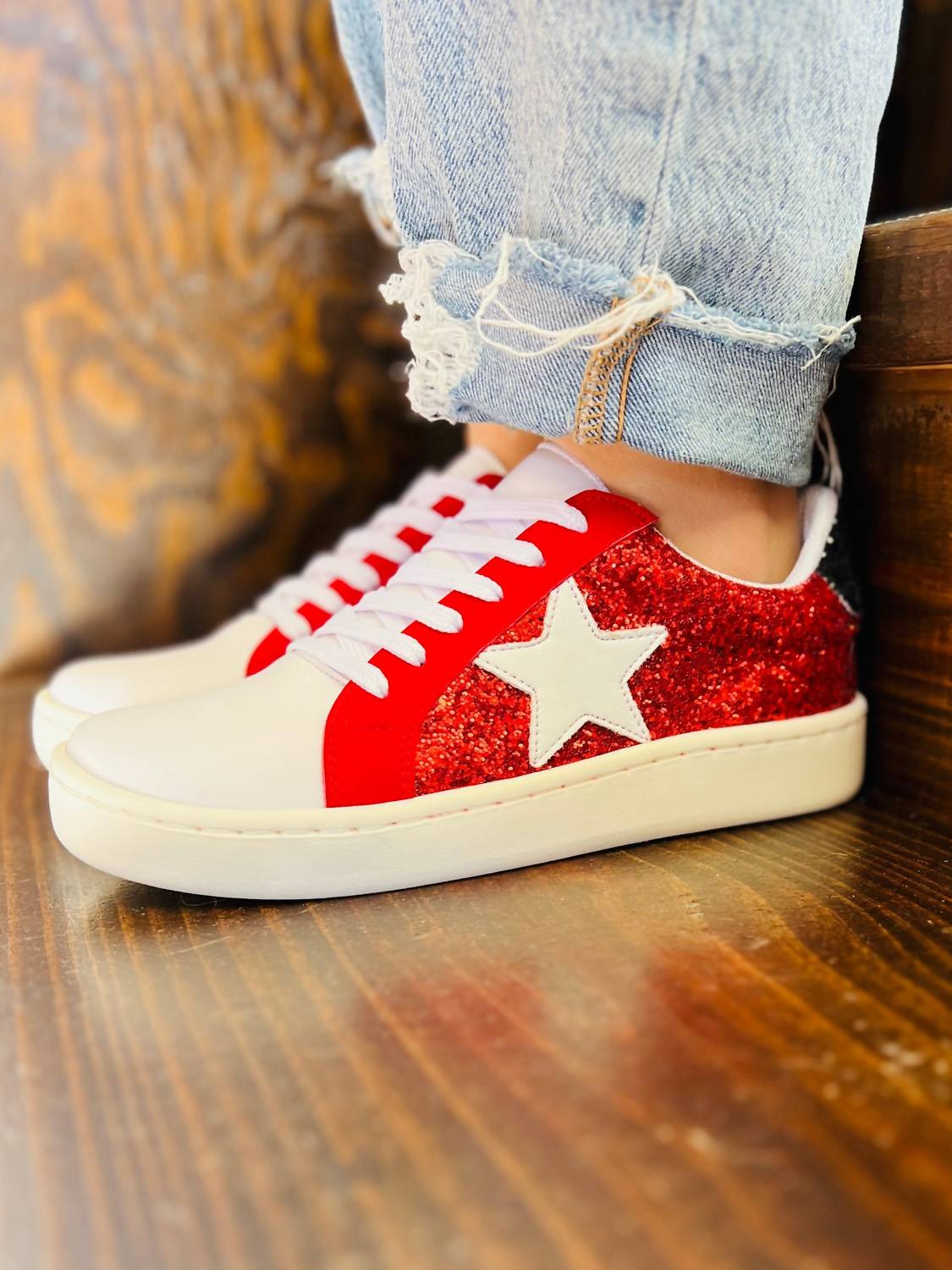 Maker's Women's Sparkling Game Day Sneakers in red black - women's sneaker - view 6
