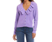 Karen Kane - Ruffle Neckline Cardigan Sweater