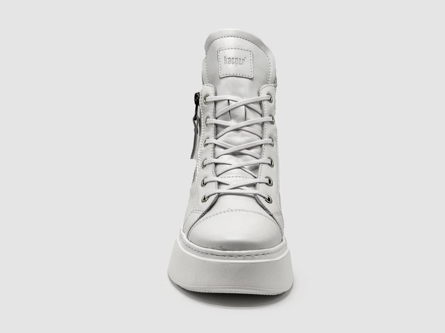 Kcr Group - Women's Tall Zip-up Leather Sneakers