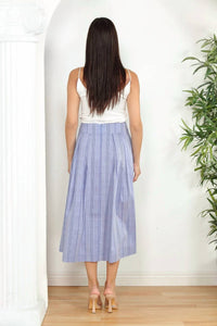 Zero Degrees Celsius - Striped Midi Skirt