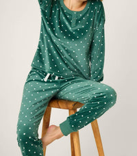 PJ Salvage Let's Get Toasty Pajama Pants in green - women's pants