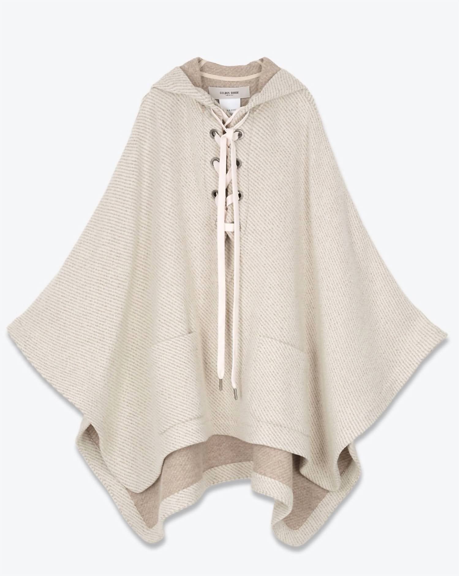 GOLDEN GOOSE Women's Manteaux Criss Cape in artic sand - women's jacket