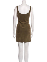Fendi Velvet Scoop Neck Mini Dress in green - women's dress - view 5