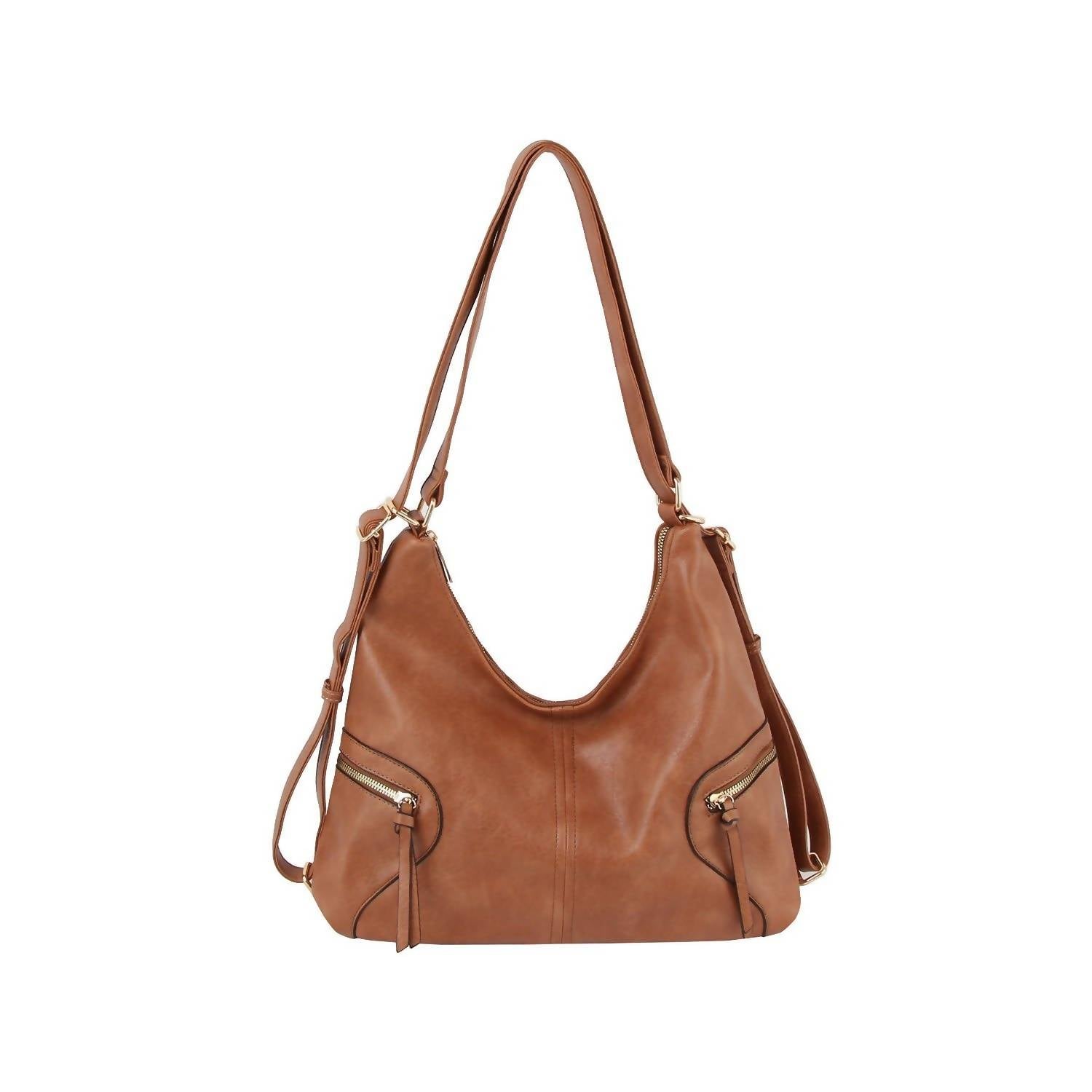 Handbag Factory Corp - Women's Urban Chic Convertible Hobo Bag