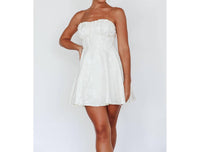 One and Only Collective Frill Corset Style Mini Dress in ivory - women's dress